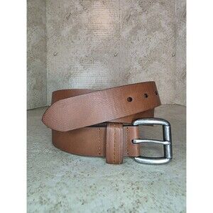 Banana Replublic Brown Synthetic Leather Belt Sz 36 Western Silver Tone Buckle